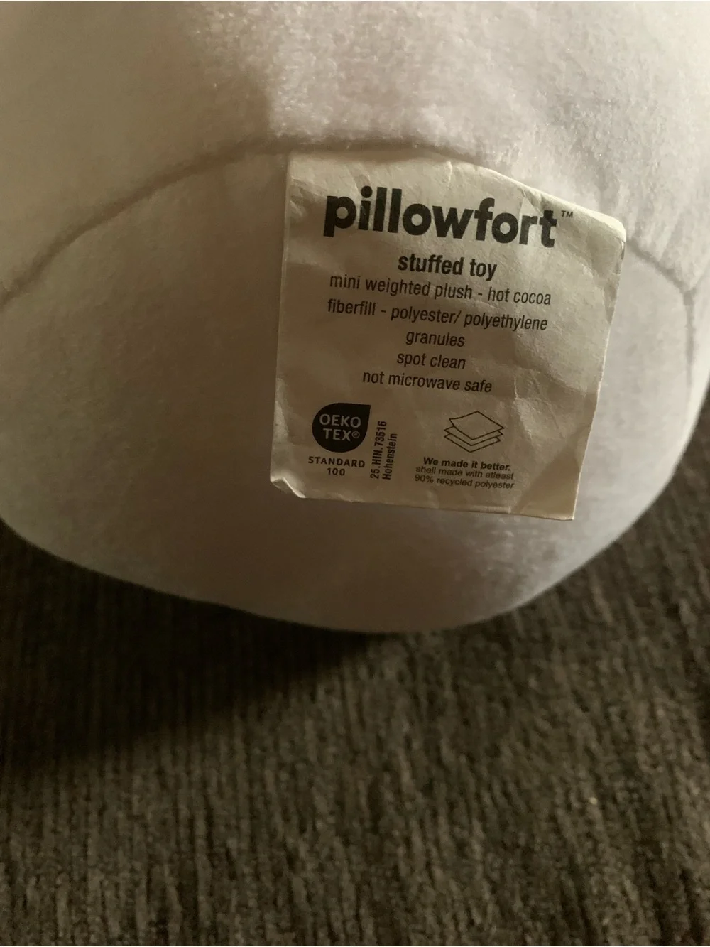 Pillowfort mini weighted hot cocoa snowman plush from Target.